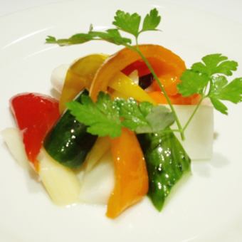 Marinated colorful vegetables