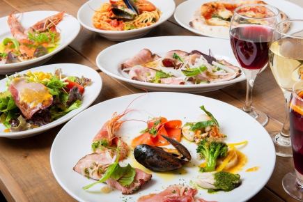 《全10品》【今日和女子会コース】パスタもピザも食べれてたっぷり3時間飲み放題付♪