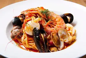 Seafood Pescatore with Tomato Sauce