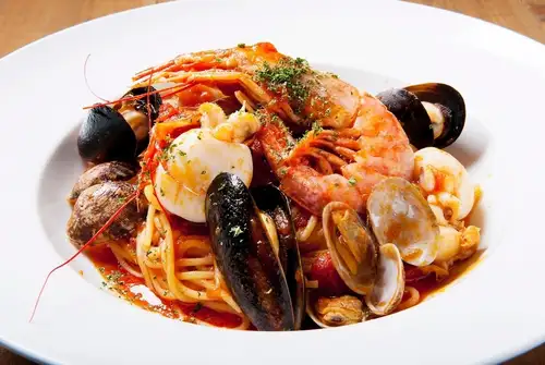 Seafood Pescatore with Tomato Sauce