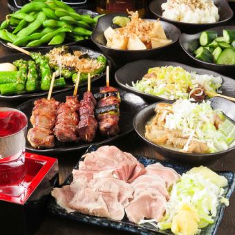 [Recommended party course] 8 dishes including grilled offal and cold meat, 2 hours premium all-you-can-drink included, 4,500 yen