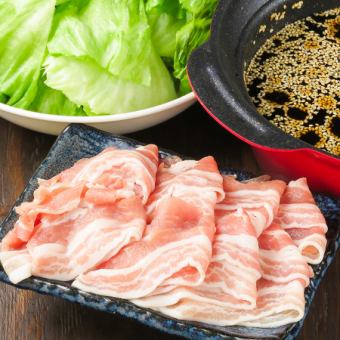 [Lettuce Shabu-Shabu & Motsuyaki Course] Enjoy Lettuce Shabu-Shabu with 6 dishes, 2 hours premium all-you-can-drink included for 5,000 yen