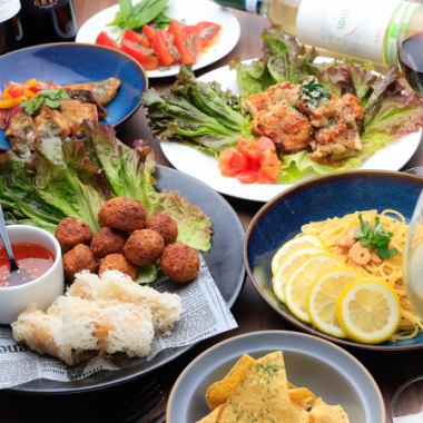 【2H飲み放題付】おススメ料理各種＆鶏もも肉のオーブン焼がメイン☆全6品コース◆5000円