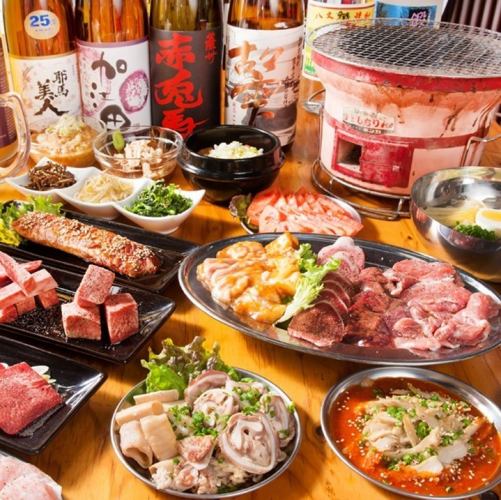 【名物天才ホル付「満腹ロング」コース】3時間飲み放題付〈全16品〉5,500円（税込）【貸切可】