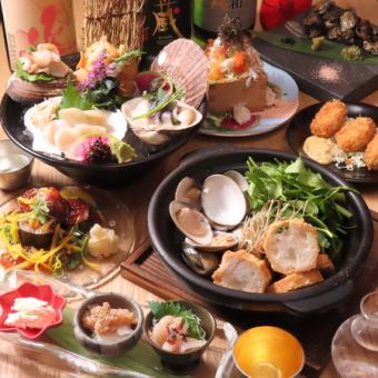 [Year-end party Kotetsu course] 7 dishes including Japanese parsley hotpot and a generous serving of salmon roe and fatty tuna ★ Price: 6,500 yen → 6,000 yen