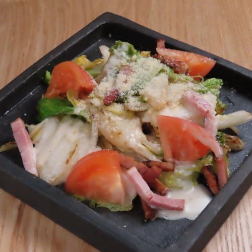 Grilled Chinese cabbage Caesar salad