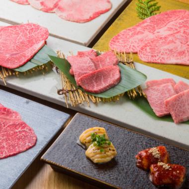 特別な日/接待に～和牛塩上タン・希少部位・焼きすき等～特選牛光コース<全10品>8,800円