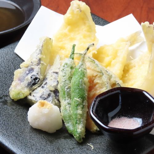 キスと季節野菜の天ぷら