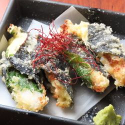 山芋の磯部揚げ~大葉のチーズ包み~