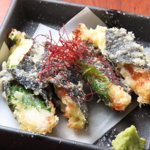 山芋の磯部揚げ~大葉のチーズ包み~