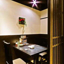 [Private room available] A private table room for 2 people.We have private rooms of various sizes for 2, 4, 6, 8, 10, and 56 people that can accommodate various occasions such as entertainment, girls-only gatherings, and meals with loved ones.60 kinds of drinks with draft beer or more are available for 2 hours all-you-can-drink! Hiratsuka station north exit, 2 minutes walk and excellent access ◎ Please drop in on your way home from work.