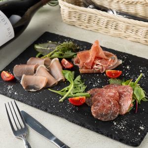 Assorted raw ham salami