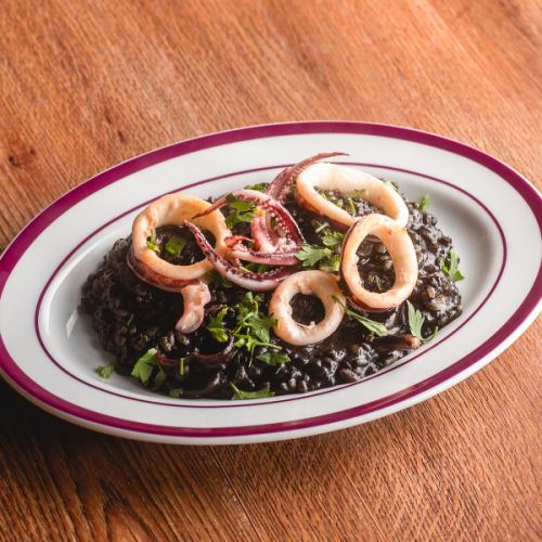 Squid ink risotto