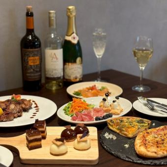 ★ 디너 한정 디저트 여자 회 ★ 스탠다드 플랜 ~ 디저트 3 종 모듬 + 토스트 스파클링 포함