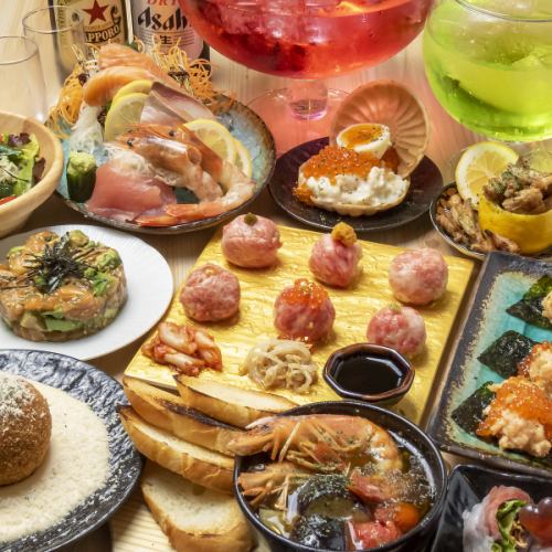 【新登場！】『肉手毬寿司を堪能できる！2H飲み放題付き酒場コース』3980円⇒3480円