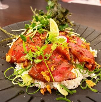 【丼】ハマる 手作りローストビーフ丼 ～山しょうわさびソース～