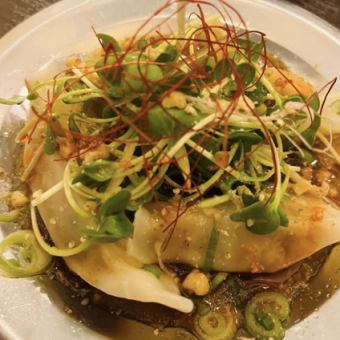 播州名物 ひねポン酢/四川風 よだれ水ギョーザ/カマンベールねぎ味噌のり巻き　各