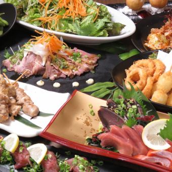 【無火鍋】2H無限暢飲「福內套餐」9道菜5,000日圓→4,000日圓～肉壽司、生魚片等