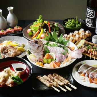 鍋なし◇6000円【夢コース】［全11品］2.5H飲み放題付！九州産黒毛和牛の肉寿司を味わえる