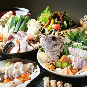 鍋あり5,000円【鶏塩ちゃんこ鍋コース】[全9品]2H飲み放題！塩ちゃんこ鍋やローストビーフ等
