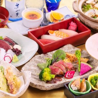 初鰹の藁焼塩タタキや厳選握り寿司【軍師贅沢コース】◆2時間呑み放題8000円