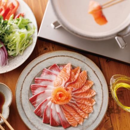 Special! ★3 hours all-you-can-drink x 9 dishes for 5,000 yen★Luxurious carefully selected course including salmon and yellowtail shabu-shabu!