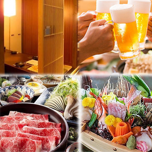 【個室完備】3H飲み放題コースや肉寿司・しゃぶしゃぶをご堪能!