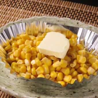 コーンバターホイル焼き/にんにくのアヒージョ