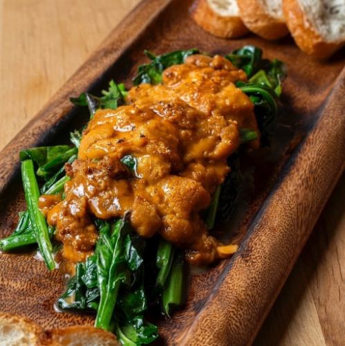 【当店人気No,4！】ウニの甘みとバターのコク ウニほうれん草