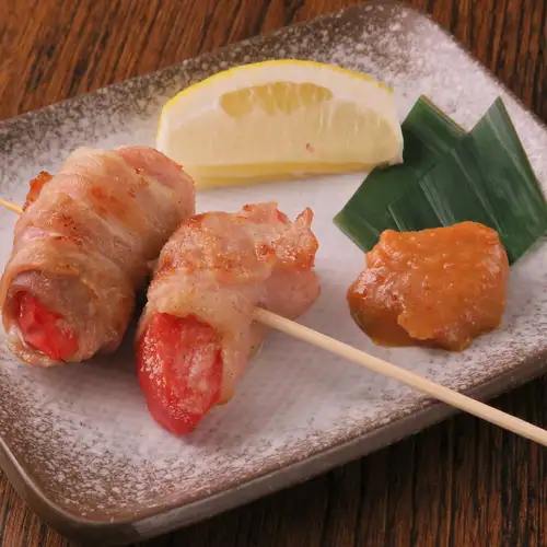 人気の豚バラトマト巻き串