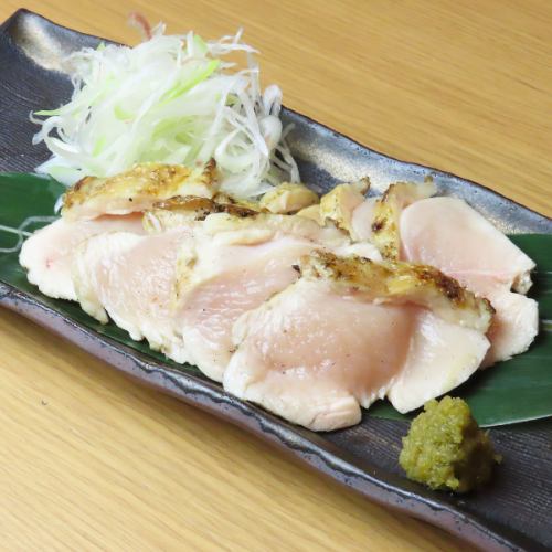 銘柄鶏のムネたたき　ゆず胡椒添え