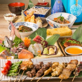 料理3500円(税込)+生ビール・焼酎(芋、麦、米)付き2時間飲み放題2500円(税込)コース