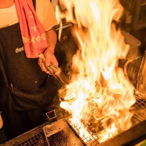 炎が織りなす美味しさ♪