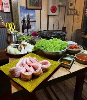【満家“夏”の二大名物コース]巻いて楽しいサムギョプサル◎120分飲み放題付き