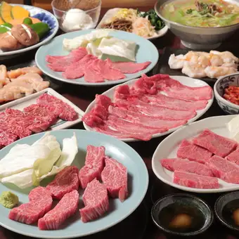 【人気No.1】120分飲み放題付き!上タン、和牛特選赤身、和牛ロース等 竹コース6980円