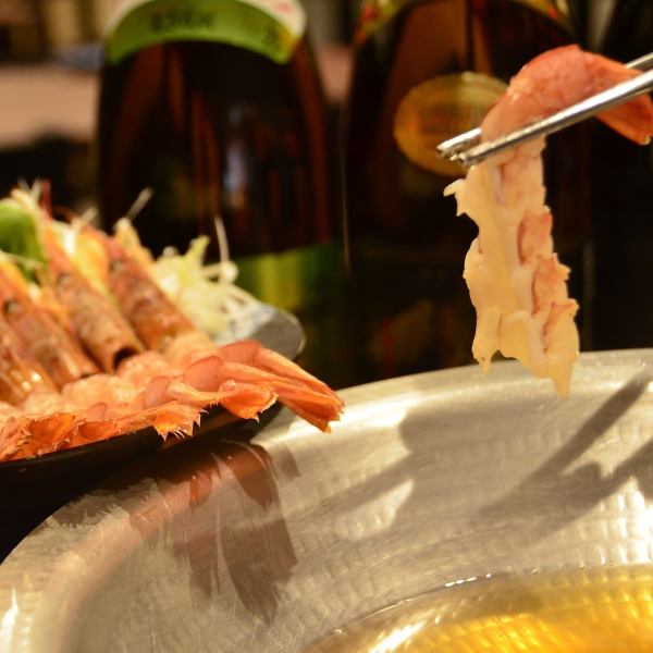 福岡初！？生でも食べれる♪　 　　　　　　　　　 【名物】赤エビのえびしゃぶ