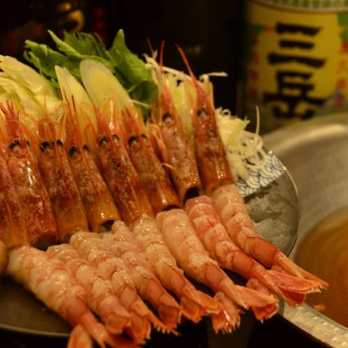 特色菜！生吃！紅蝦涮涮鍋