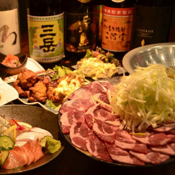 名物のえびしゃぶに加えて牛タンのねぎしゃぶも登場♪鍋料理を満喫！味わえるコースは飲み放題付5000円～