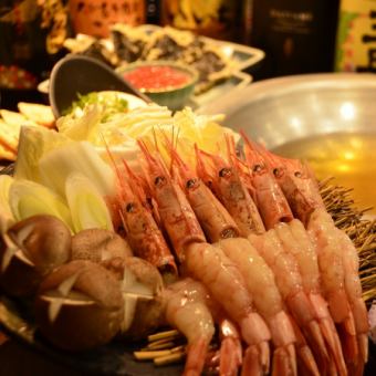 【月～木限定】名物エビしゃぶも食べれて飲放題付4000円◆お得に楽しむのにピッタリ♪