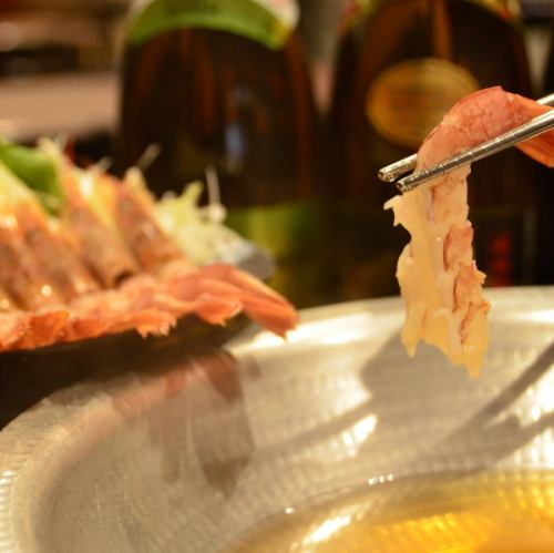 名物！生でもの食べれる赤海老のえびしゃぶ！