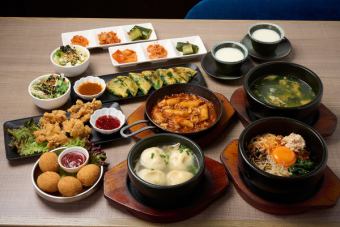 【2時間飲み放題付】名物の石焼ビビンバと韓国料理イロイロ みや御苑コース 5000円
