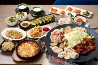 【2時間飲み放題付】韓国ソウルフードを堪能!旨辛多彩な韓国料理チュクミ鍋コース 7000円