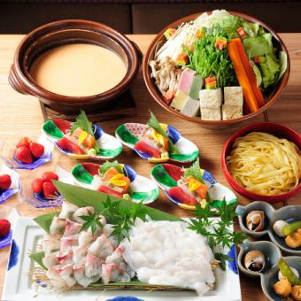 真鯛と水だこの雲丹しゃぶコース お料理のみ 5000円(税込)
