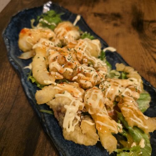 ゲソ天ぷらチリマヨソース