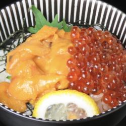 Sea urchin salmon roe bowl