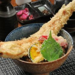 Single fried conger eel tempura bowl