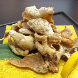 Crispy fried chicken skin