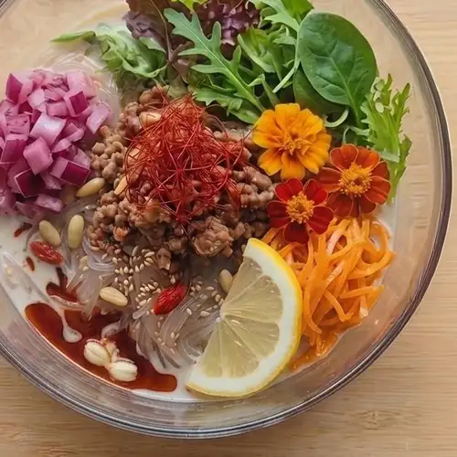 【午餐】豆浆药膳凉面