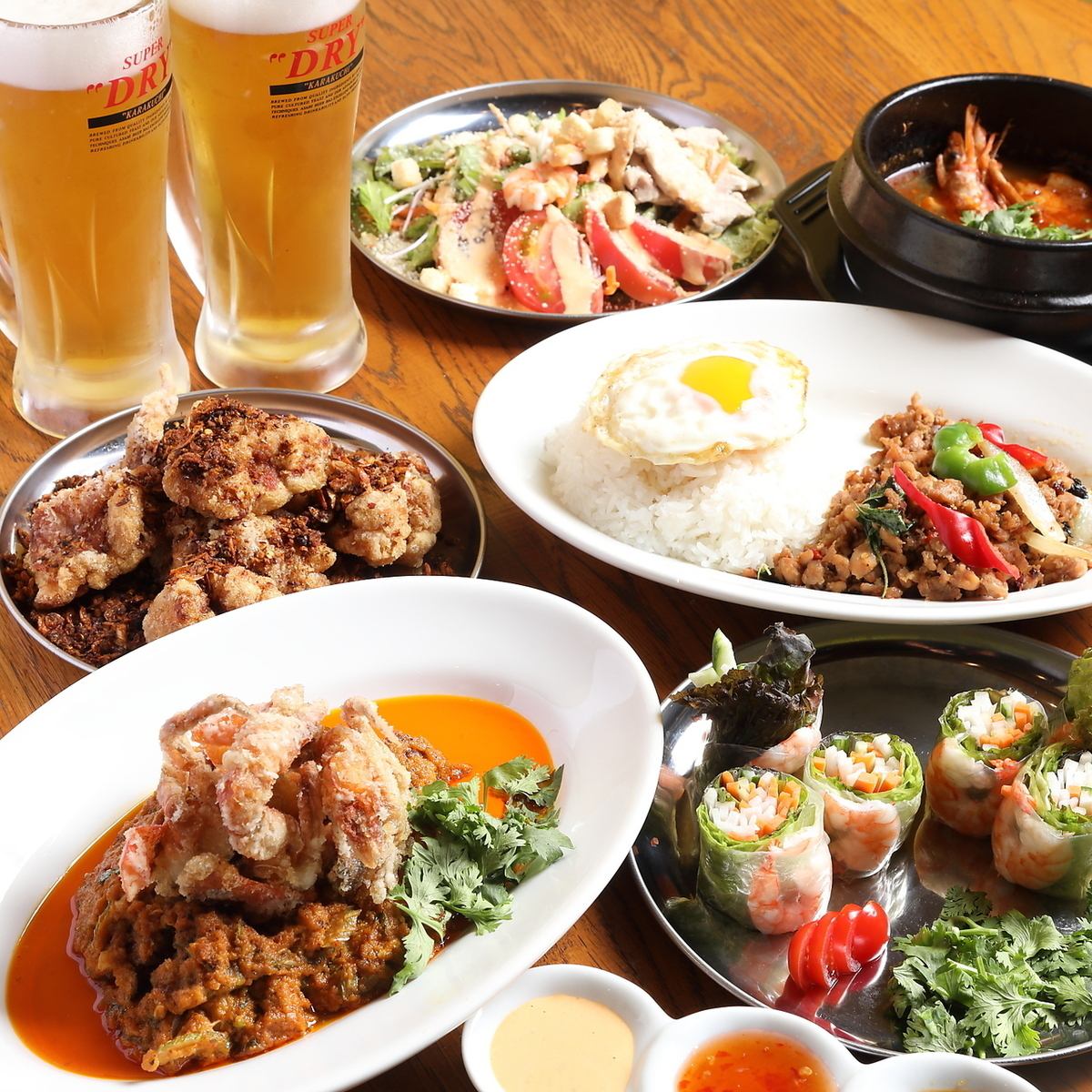 タイ料理＆中華料理を心ゆくまでご堪能！飲み放題付コースも◎