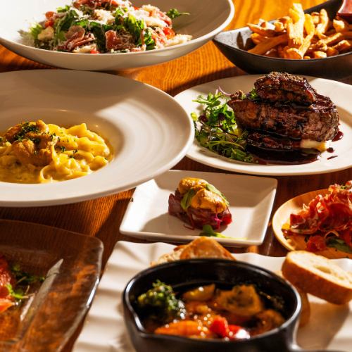 石窯ピッツァ食べ放題と道産和牛ステーキ付きコースなど充実の飲み放題付きコース料理！
